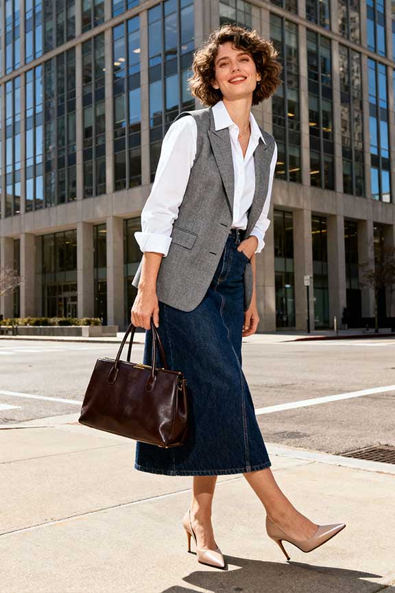 Cropped-Knit-Sweater-+-High-Waisted-Denim-Maxi-Skirt