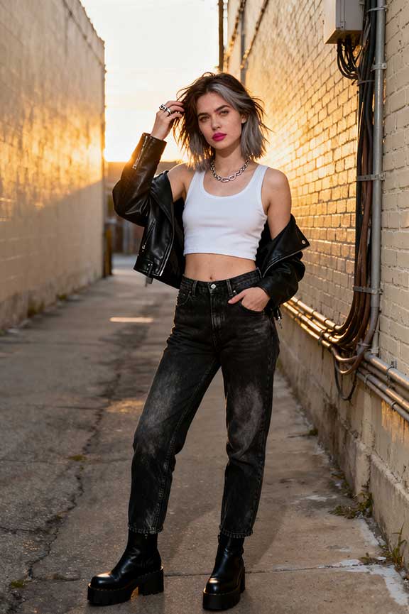 Cropped-leather-jacket-+-white-tank-+-black-jeans