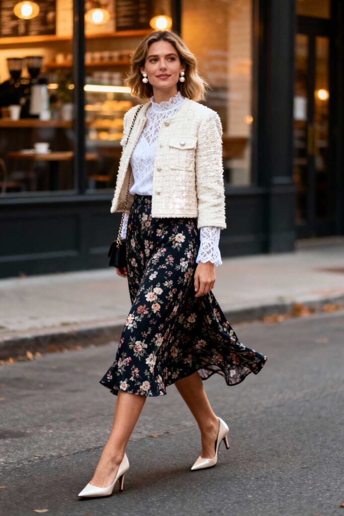 Floral-Skirt-+-Lace-Top