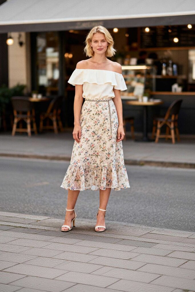 Floral-Skirt-+-Off-Shoulder-Top