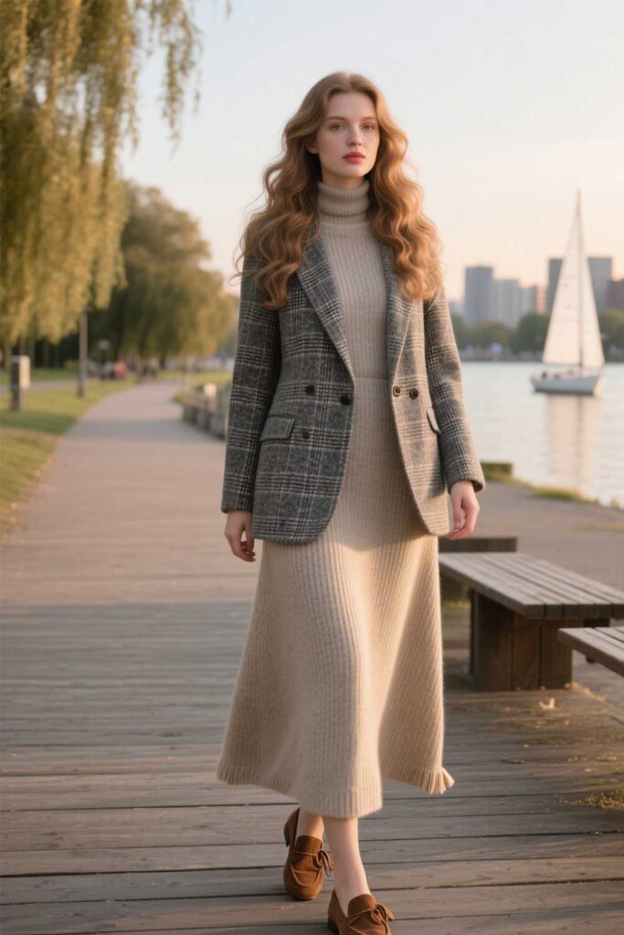 Long-Knit-Dress-+-Blazer