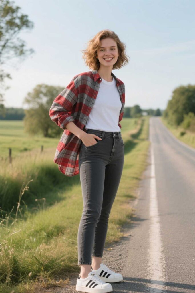 Plaid-Shirt-+-Leggings