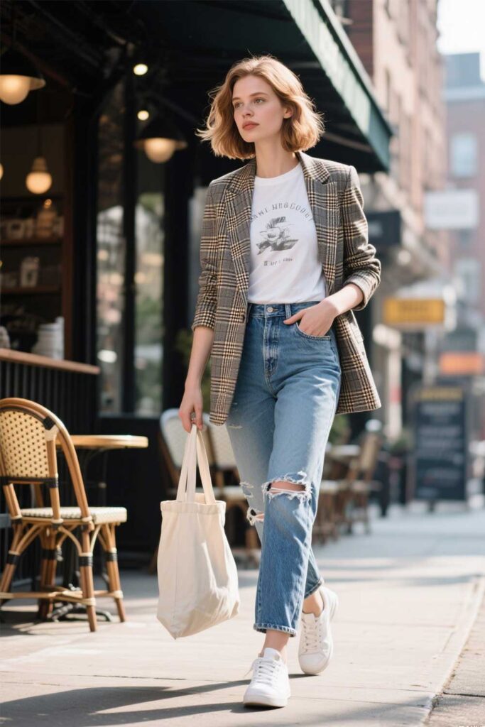 Plaid-blazer