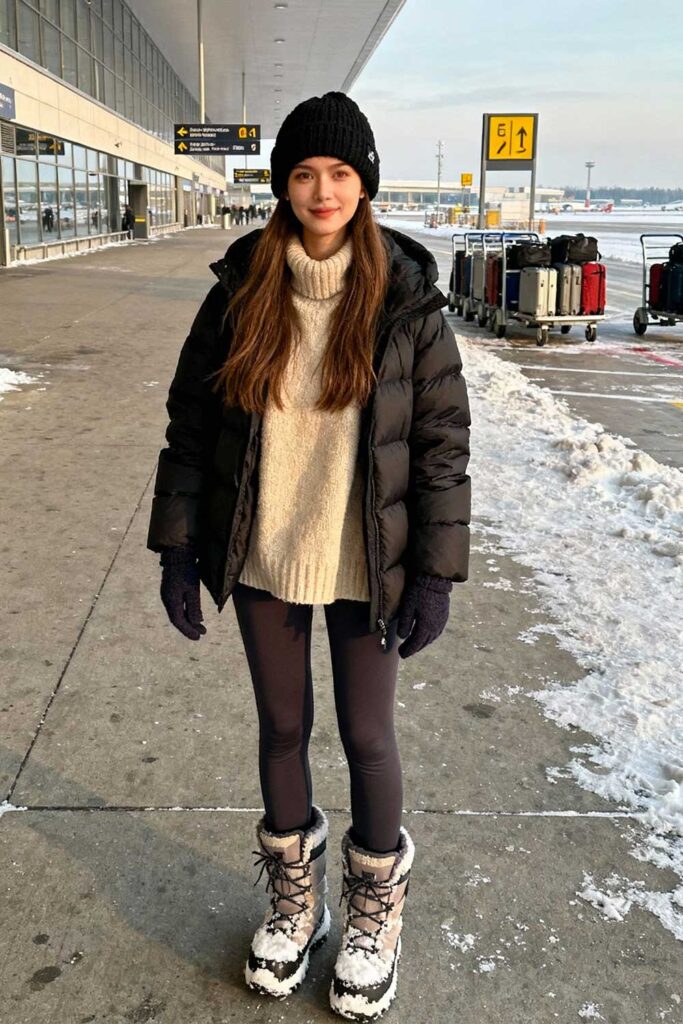 Puffer-Jacket-+-Thick-Knit-+-Skinny-Pants