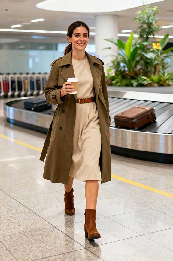 Simple-Dress-+-Trench-Coat