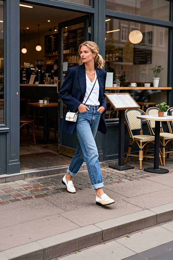 Blazer-+-Jeans-+-Loafer-style-Sneakers