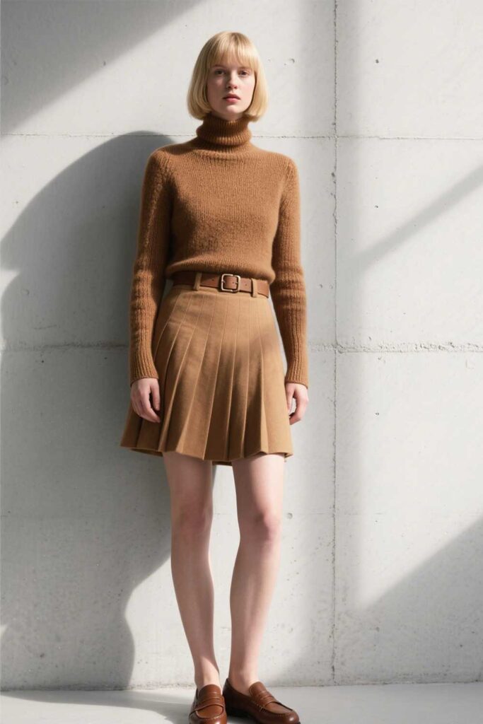 Camel-turtleneck-sweater