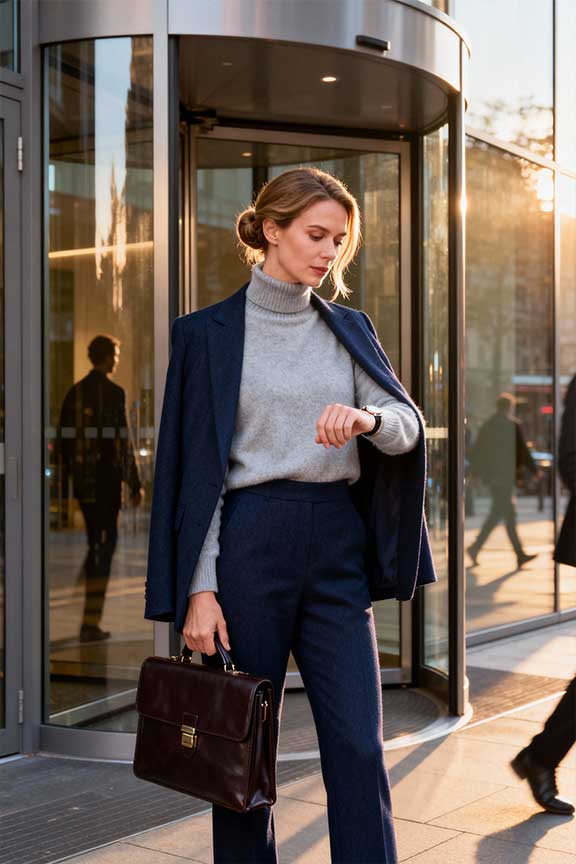 Cashmere-turtleneck-+-Wool-suit-+-Leather-briefcase-+-Classic-watch