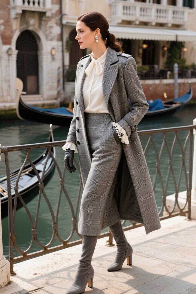 Silk-shirt-+-Wool-coat-+-Leather-gloves