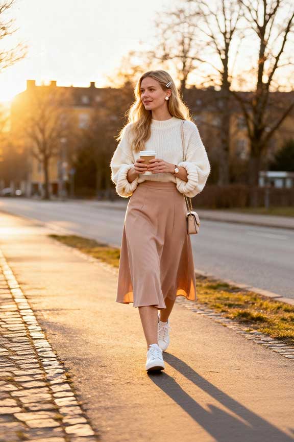 Simple-Sweaters-+-A-line-Skirts-+-White-Sneakers