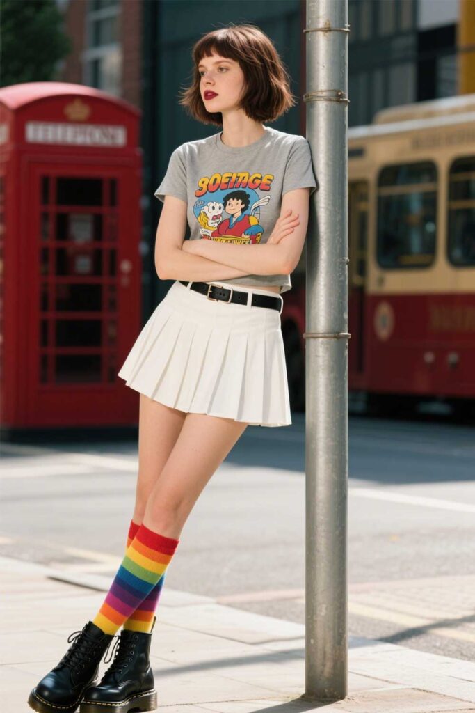 Vintage-graphic-tee-+-white-tennis-skirt