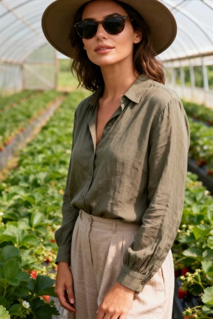 UPF-long-sleeve-shirt-or-blouse-+-lightweight-pants-or-long-skirt-+-wide-brim-hat-+-sunglasses